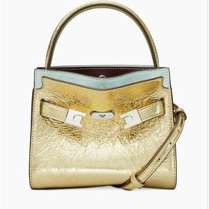 Tory Burch small gold foil cross body purse